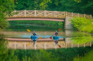 Kayak duo under the footbridge - Mike Mitchell