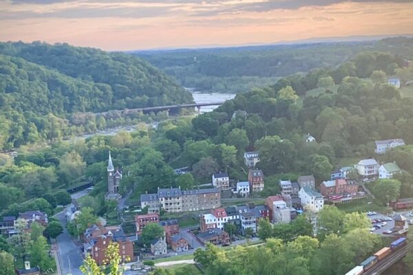 Harpers Ferry at Dusk - Taken from ~MM61 & Maryland Heights Overlook by Jeffrey Blander