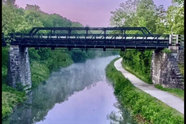 Purple morning. Bollman Bridge. Williamsport MD by Beverly Ponton