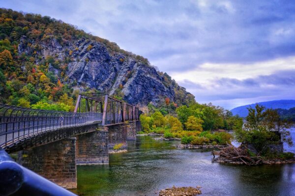 View from the foot bridge that takes you across to the C&O Canal from Harpers Ferry, WV by Nicholas Clements