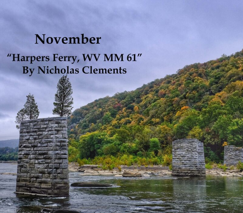 November -- Harpers Ferry, WV (MM 61) at the confluence of the Potomac River and Shenandoah River by Nicholas Clements