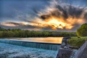 'Sky Fire' at Dam 5 by Margaret J Clingan