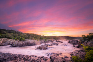 Olmsted Island Sunset Across from the Great Falls NP Overlook by Torrey Mather Langdon