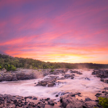 Olmsted Island Sunset Across from the Great Falls NP Overlook by Torrey Mather Langdon