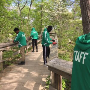 Canal For All participants repair Great Falls boardwalk