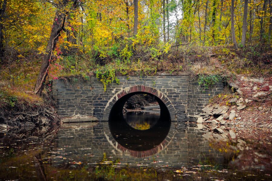 Fall at Muddy Branch and Historic Culvert 30 by Paul Graunke