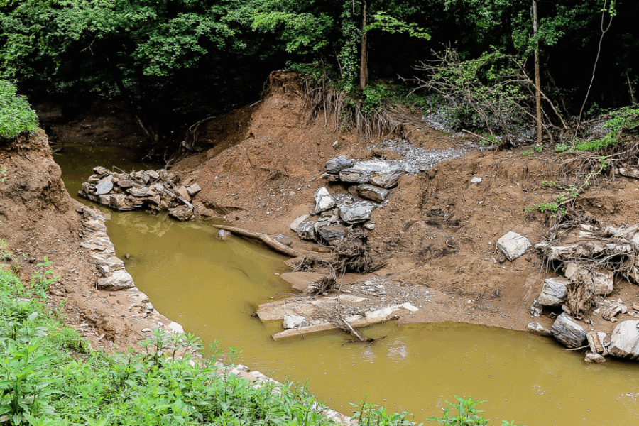 Washout at Culvert 82 and the Towpath below Brunswick by Paul Graunke
