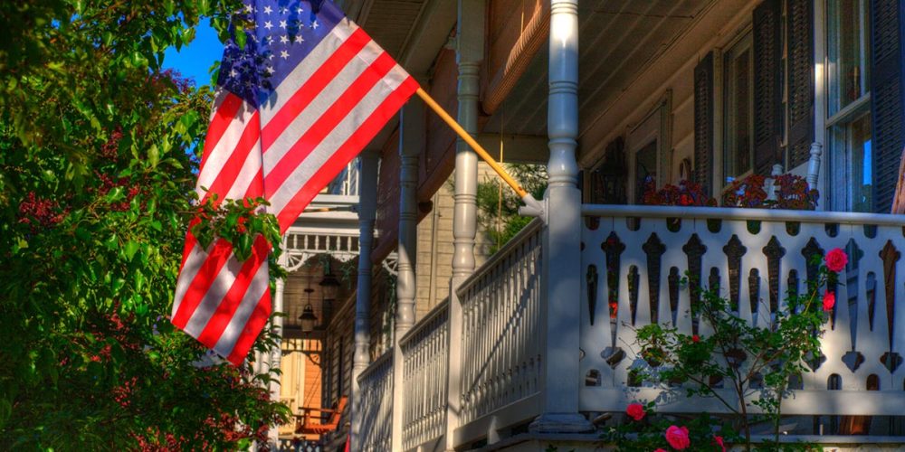 American flag on summer day.- Sharpsburg, MD.
